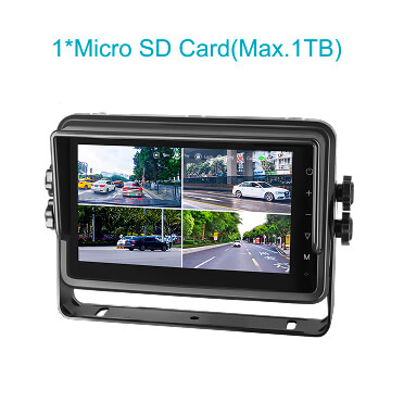 STONKAM 7 inch Waterproof Vehicle Video Recording Monitor with Split-screen