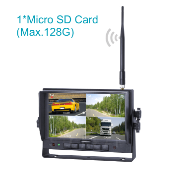 7 inch HD 2.4GHz Digital Wireless Vehicle Quad-view Monitor