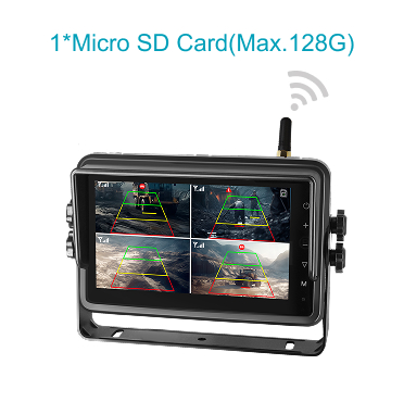 7-inch intelligent pedestrian & vehicle detection and warning wireless vehicle monitoring and video-recording display