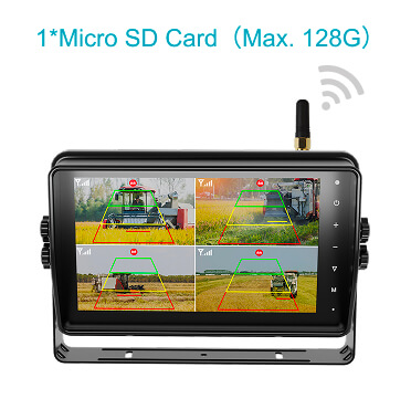 10.1-inch intelligent pedestrian & vehicle detection and warning wireless vehicle monitoring and video-recording display