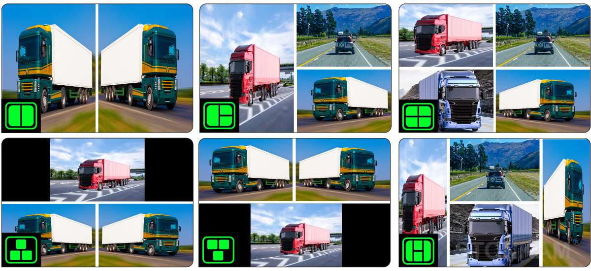 Trucks reversing display screen