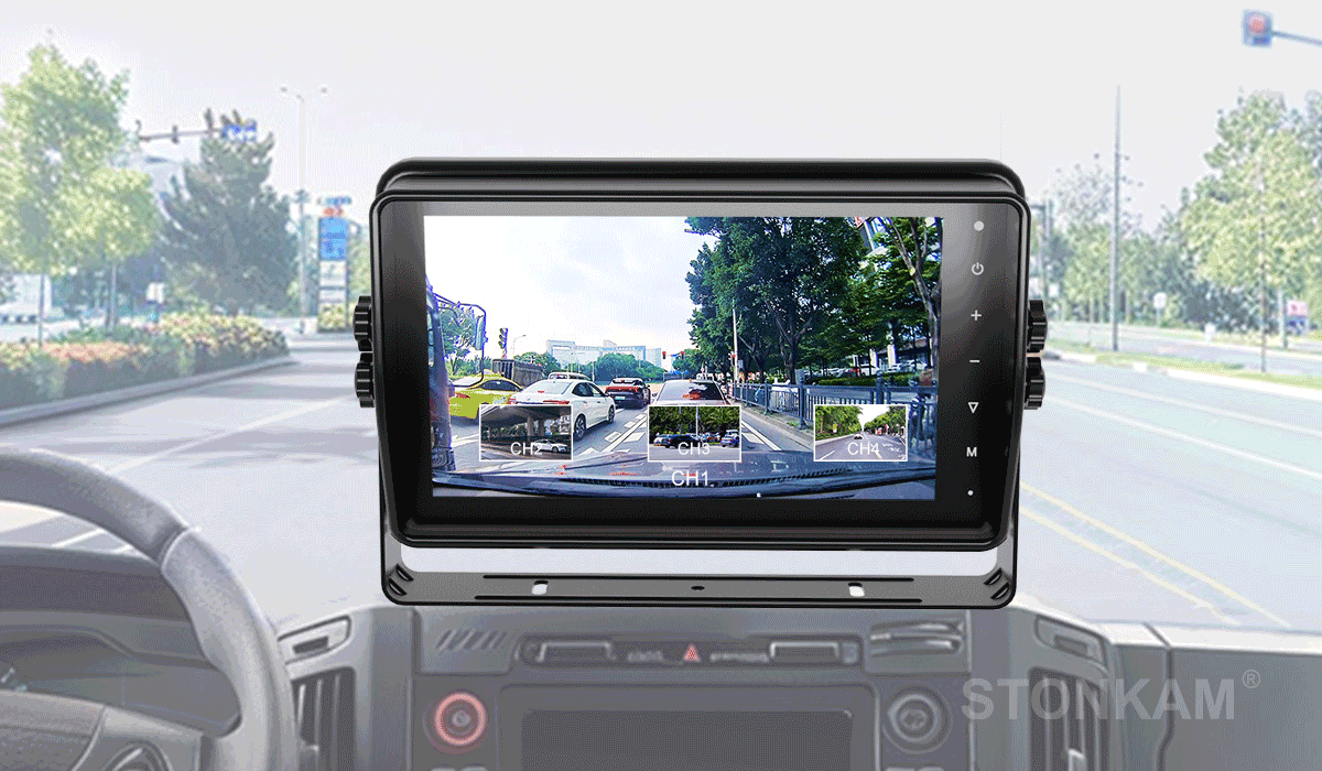 Quad-Split Vehicle Monitor
