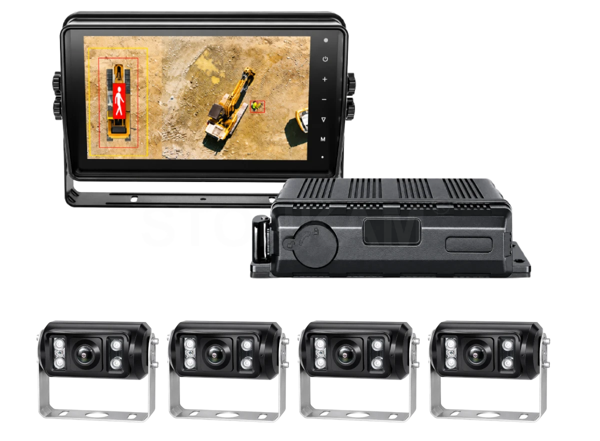 Heavy Equipment & Excavator 360-Degree Around View Monitor System