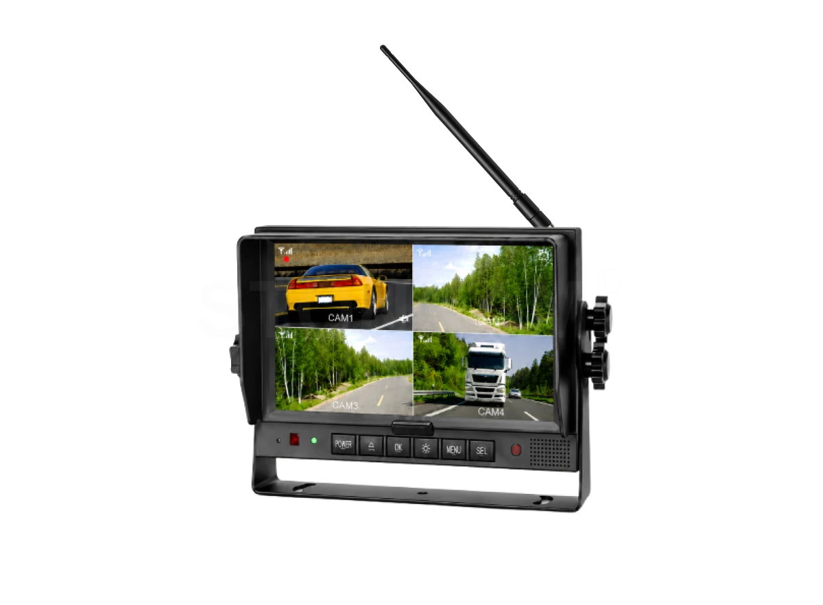 7 inch HD 2.4GHz Digital Wireless Vehicle Quad-view Monitor